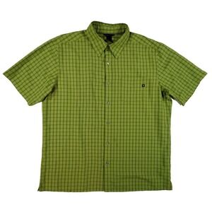 Marmot Men's XL Green Plaid Short Sleeve Button Up Shirt Outdoor Hiking Camping